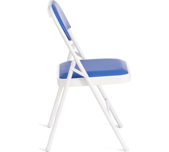 Складной стул Tetchair folder 3022g, каркас: металл, сиденье/спинка: экокожа, 46.5x47.5x79 см, blue (синий) / white (белый), комплект 6 шт 20102