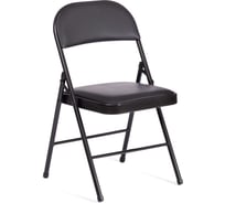 Складной стул Tetchair folder 3022g, каркас: металл, сиденье/спинка: экокожа, 46.5x47.5x79 см, black (черный) / black (черный), комплект 6 шт. 20103