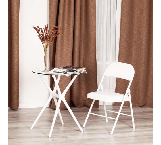 Складной стул Tetchair folder 3022gкаркас: металл, сиденье/спинка: экокожа, 46.5x47.5x79 см, white (белый) / white (белый) 20473