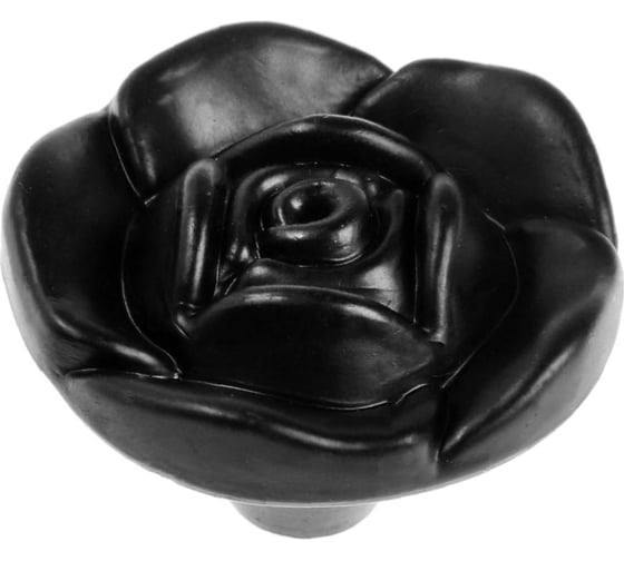 Ручка-кнопка ТУНДРА Rose 01, черная 6074966