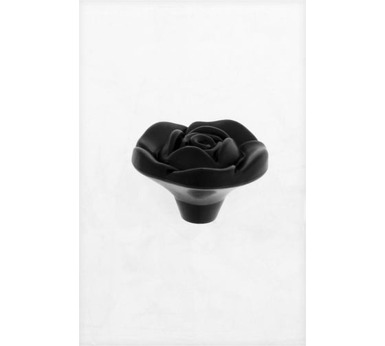 Ручка-кнопка ТУНДРА Rose 01, черная 6074966