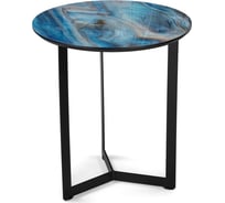 Журнальный стол Woodville роб d-450 лазурит / черный 553554