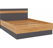 Кровать Woodville кассандра 140x200 дуб крафт золотой / антрацит 559214