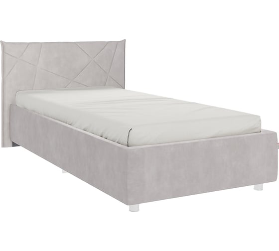 Кровать Woodville квест 90x200 велюр галька с основанием 524091 1