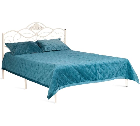 Кровать Tetchair Federica mod. at-881 дерево гевея/металл, 160x200 queen bed, белый butter white 20109