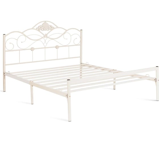 Кровать Tetchair Federica mod. at-881 дерево гевея/металл, 160x200 queen bed, белый butter white 20109