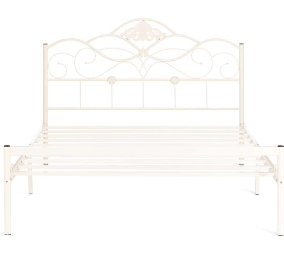 Кровать Tetchair Federica mod. at-881 дерево гевея/металл, 160x200 queen bed, белый butter white 20109