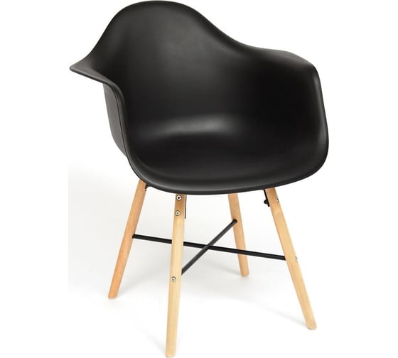 Кресло Tetchair комплект 4 шт Cindy eames mod. 919 дерево бук/металл/сиденье пластик, 60x62x79см, черный/black with natural legs 13277