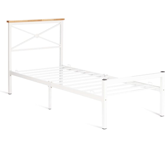 Кровать Tetchair Iris mod.9311 дерево гевея/металл, 90x200 см single bed, белый white 20110