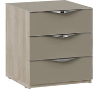 Прикроватная тумба с 3 ящиками ТриЯ Глосс ТД 319.03.02 Баттл Рок/Cтекло Мокко матовый (М) 243823