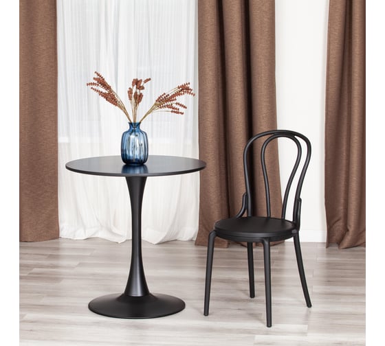 Стол Tetchair Tulip 70 (mod. 46) металл / мдф, 70x70x75 см, black (черный) 19705