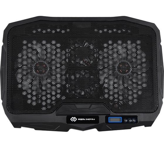 Подставка для ноутбука DIGMA D-NCP170-4 17", 390x280x28мм, 2xUSB, 4x70/125мм, FAN 750г, черный 1445203