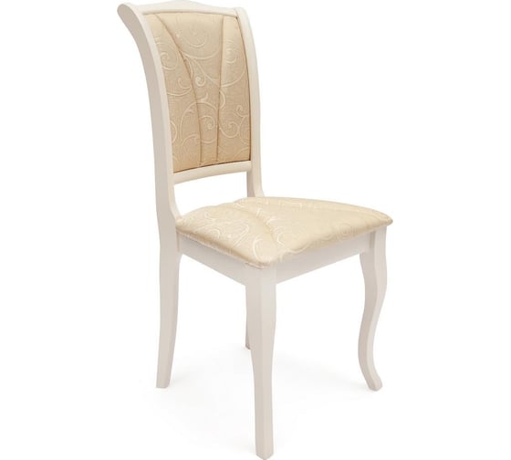Стул Tetchair opera (op-sc)/1 шт. в упаковке, дерево гевея, 45x53x97 см, ivory white (слоновая кость 2-5), ткань бежевая (a168b) 19444