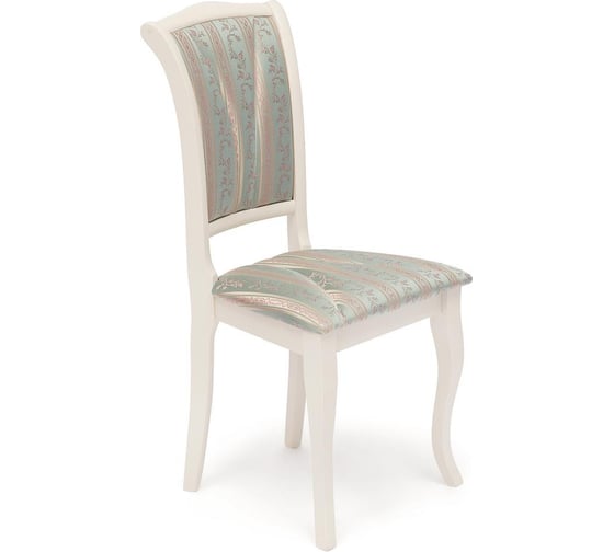 Стул Tetchair opera (op-sc)/1 шт. в упаковке дерево гевея, 45x53x97 см, ivory white (слоновая кость 2-5), ткань бирюзовая (h180-19) 19446