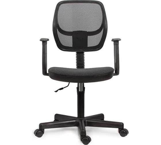 Кресло оператора до 80 кг, с подлокотниками, черно-серое B-19, BRABIX Flip MG-305 531418