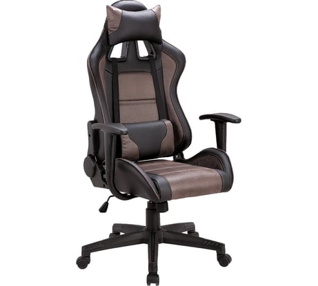 Компьютерное геймерское офисное кресло BRABIX GT Racer GM-100, с подлокотниками, подушки, экокожа 531819
