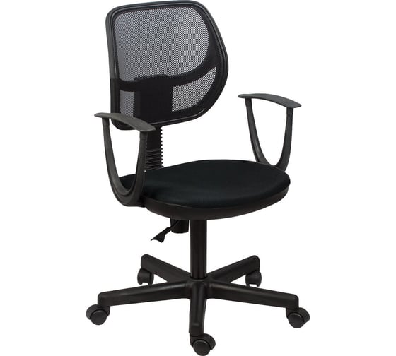Кресло оператора, до 80 кг, с подлокотниками, черное TW BRABIX Flip MG-305 531417