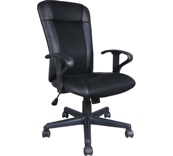 Компьютерное офисное кресло BRABIX Optima MG-370, с подлокотниками, эко кожа, ткань 531580