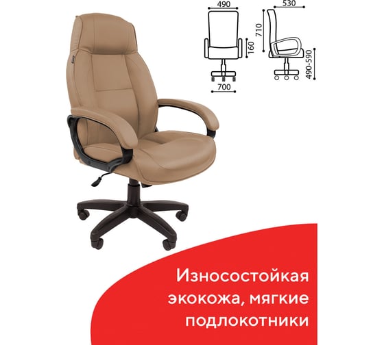 Компьютерное офисное кресло руководителя BRABIX Formula EX-537, с подлокотниками, эко кожа 531390