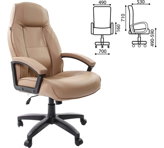 Компьютерное офисное кресло руководителя BRABIX Formula EX-537, с подлокотниками, эко кожа 531390