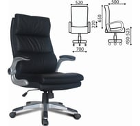 Компьютерное офисное кресло руководителя BRABIX Fregat EX-510, с подлокотниками, рециклированная кожа 530863