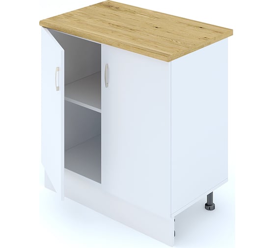 Кухонный напольный шкаф ЛДСП 80x84 см Snow ФЕЛИКС ПК-СТ0-Ш84Х80/НП-В1-1217