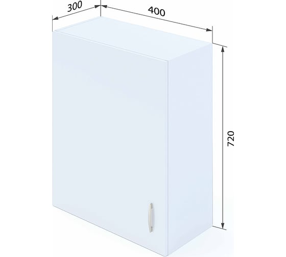 Кухонный навесной шкаф ФЕЛИКС ЛДСП 40x72 см Snow ПК-СТ0-Ш72Х40/Н-В1-1068