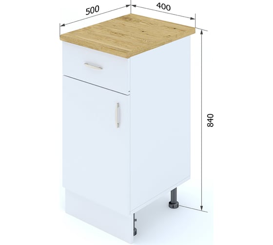 Кухонный напольный шкаф ФЕЛИКС Snow ЛДСП 40x84 см ПК-СТ0-Ш84Х40/НП-В1-1217