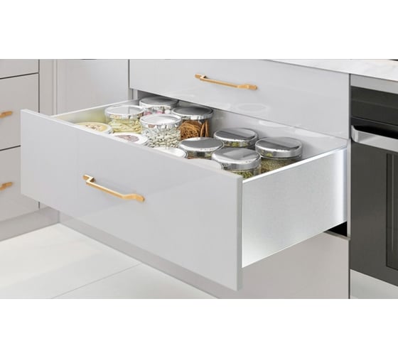 Выдвижной ящик GTV axis pro l-500мм, средний, h116мм, белый PB-AXISPRO-KPL500B1