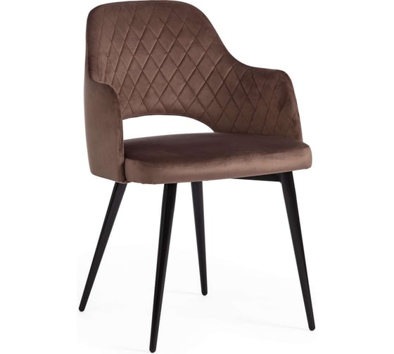Кресло Tetchair valkyria (mod. 711) / 1 шт. в упаковке ткань/металл, 55x55x80 см, высота до сиденья 48 см, коричневый barkhat 12/черный 19001