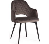 Кресло Tetchair valkyria (mod. 711) / 1 шт. в упаковке ткань/металл, 55x55x80 см, высота до сиденья 48 см, темно-серый barkhat 14/черный 15344