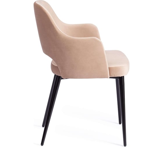 Кресло Tetchair valkyria (mod. 711) / 1 шт. в упаковке ткань/металл, 55x55x80 см, высота до сиденья 48 см, бежевый barkhat 5/черный 15340