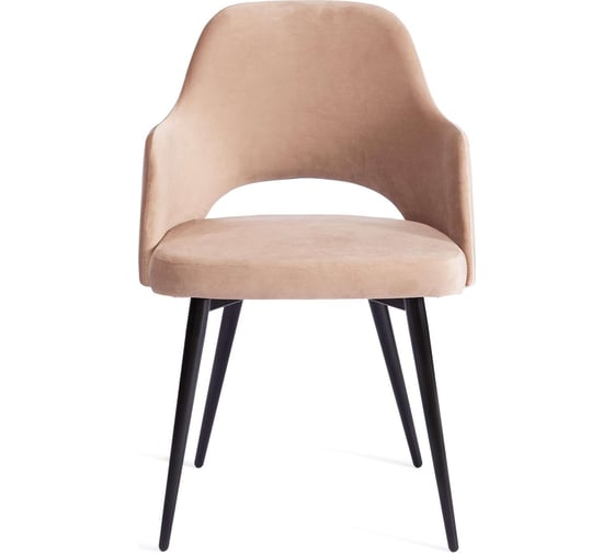 Кресло Tetchair valkyria (mod. 711) / 1 шт. в упаковке ткань/металл, 55x55x80 см, высота до сиденья 48 см, бежевый barkhat 5/черный 15340