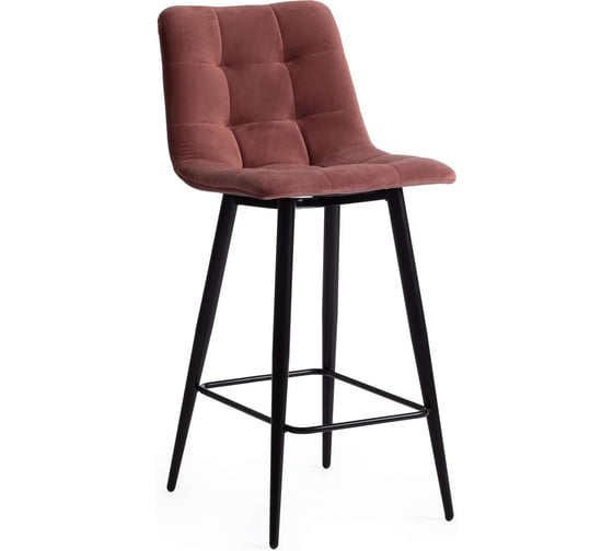 Полубарный стул Tetchair chilly (mod. 7095пб ) / 1 шт. в упаковке ткань/металл, 55x44x94 см, высота до сиденья 66 см, коралловый barkhat 15 /черный 19654