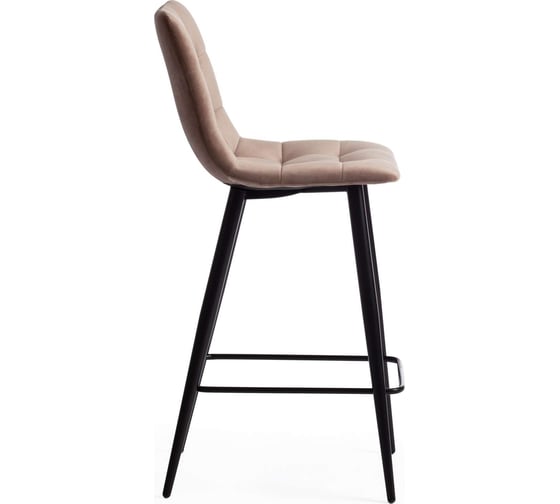 Полубарный стул Tetchair chilly (mod. 7095пб ) / 1 шт. в упаковке ткань/металл, 55x44x94 см, высота до сиденья 66 см, бежевый barkhat 5/черный 19653