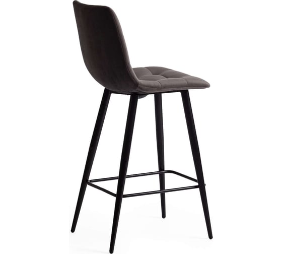Полубарный стул Tetchair chilly (mod. 7095пб ) / 1 шт. в упаковке ткань/металл, 55x44x94 см, высота до сиденья 66 см, темно-серый barkhat 14/черный 19657