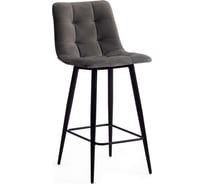 Полубарный стул Tetchair chilly (mod. 7095пб ) / 1 шт. в упаковке ткань/металл, 55x44x94 см, высота до сиденья 66 см, серый barkhat 26/черный 19655