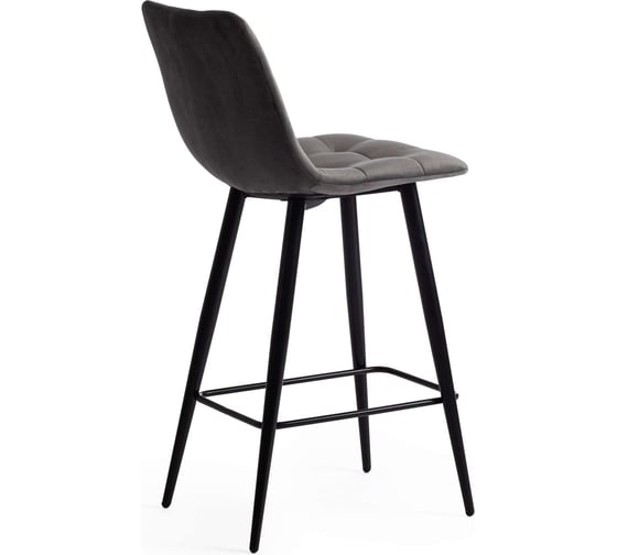 Полубарный стул Tetchair chilly (mod. 7095пб ) / 1 шт. в упаковке ткань/металл, 55x44x94 см, высота до сиденья 66 см, серый barkhat 26/черный 19655