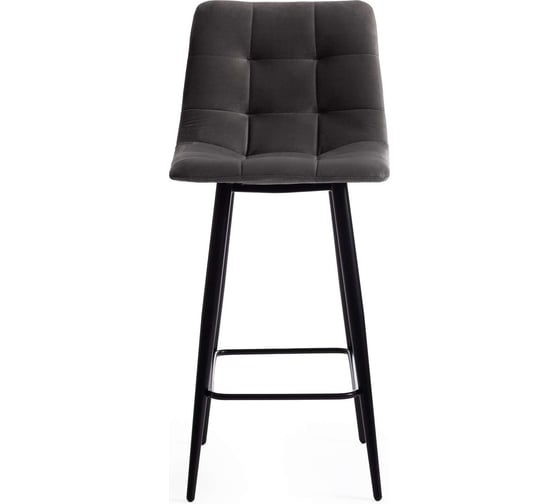 Полубарный стул Tetchair chilly (mod. 7095пб ) / 1 шт. в упаковке ткань/металл, 55x44x94 см, высота до сиденья 66 см, серый barkhat 26/черный 19655