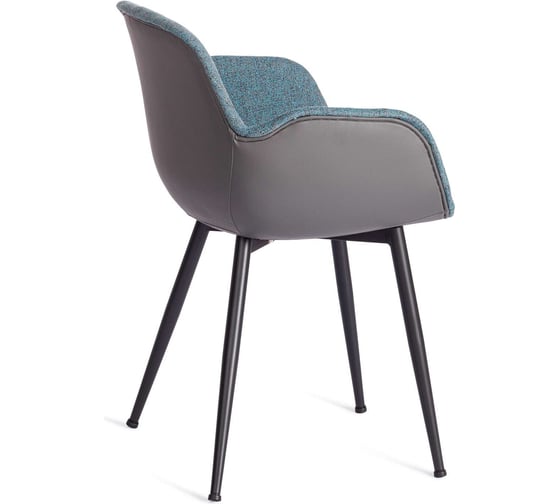 Кресло Tetchair  valentino 2 шт. (mod. pc45-2) металл/экокожа/ткань, 55x58x81 см, turquoise (бирюзовый)/grey (серый)/черный 19453