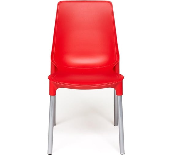 Стул Tetchair genius (mod 75) / 1 шт. в упаковке металл/пластик, 46x56x84cм, красный/ножки хром 19669