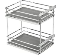 Боковое двухуровневое карго GTV movix pro к ящику 300мм, хром, белый матовый KO-300BO-01B