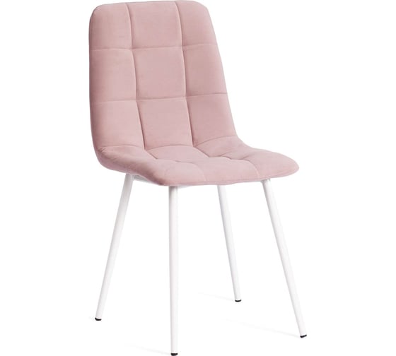 Стул Tetchair chilly max / 1 шт. в упаковке велюр/металл, 45x54x90 см, пыльно-розовый/белый 20028 1