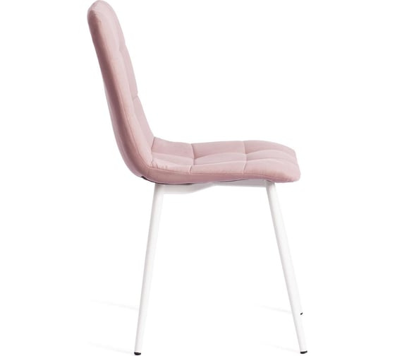 Стул Tetchair chilly max / 1 шт. в упаковке велюр/металл, 45x54x90 см, пыльно-розовый/белый 20028