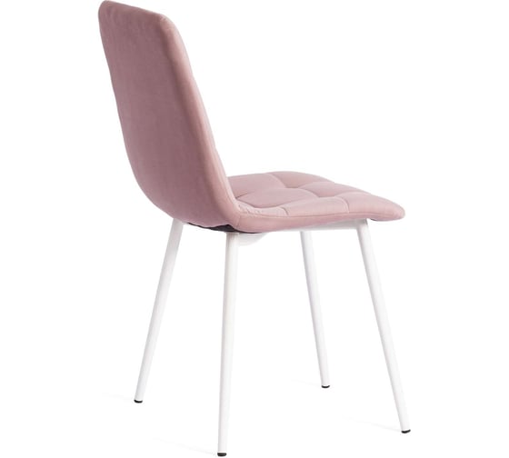 Стул Tetchair chilly max / 1 шт. в упаковке велюр/металл, 45x54x90 см, пыльно-розовый/белый 20028