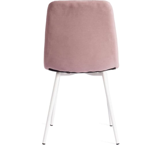 Стул Tetchair chilly max / 1 шт. в упаковке велюр/металл, 45x54x90 см, пыльно-розовый/белый 20028