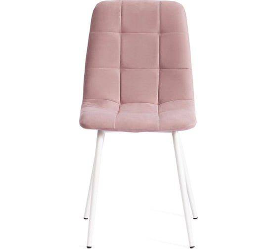 Стул Tetchair chilly max / 1 шт. в упаковке велюр/металл, 45x54x90 см, пыльно-розовый/белый 20028