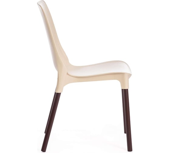 Стул Tetchair genius (mod 75) / 1 шт. в упаковке металл/пластик, 46x56x84 cм, бежевый/коричневые ножки 19662