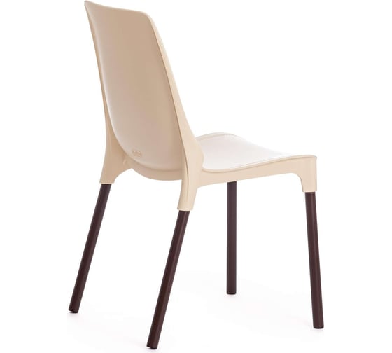 Стул Tetchair genius (mod 75) / 1 шт. в упаковке металл/пластик, 46x56x84 cм, бежевый/коричневые ножки 19662