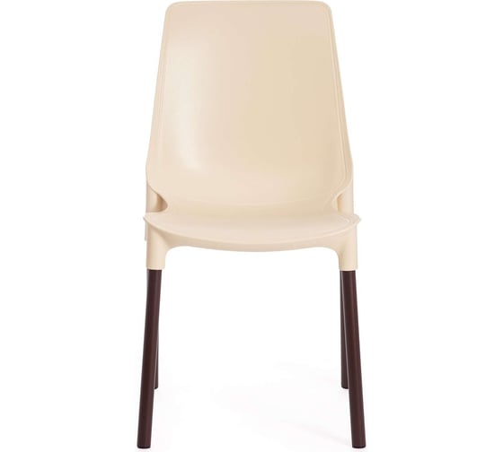 Стул Tetchair genius (mod 75) / 1 шт. в упаковке металл/пластик, 46x56x84 cм, бежевый/коричневые ножки 19662
